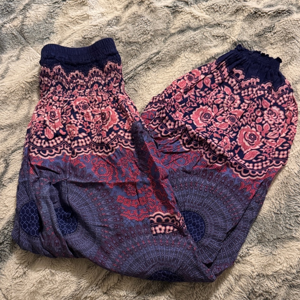 Pink and purple hippie pants